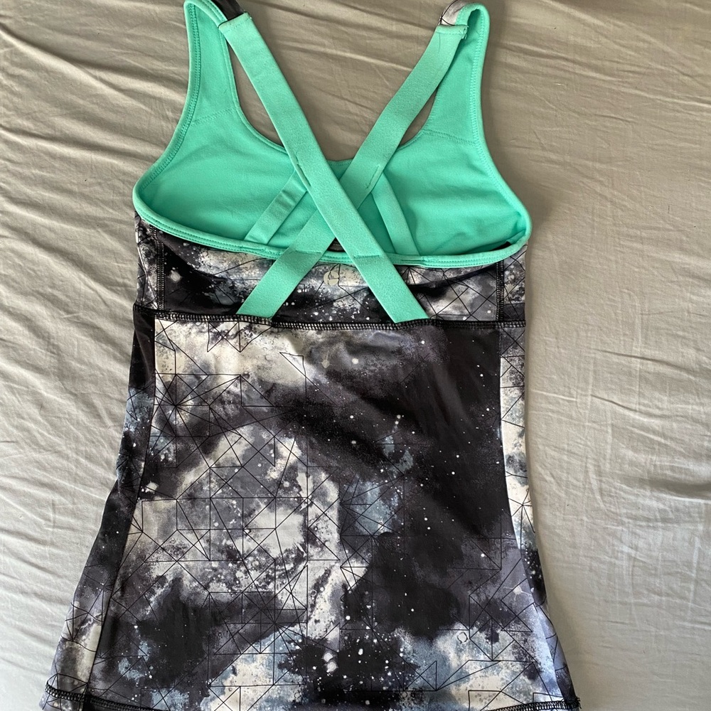 Galaxy print yoga or gym top. Size XS